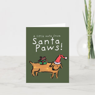 A Little Note From Santa Paws Folded Greeting Card