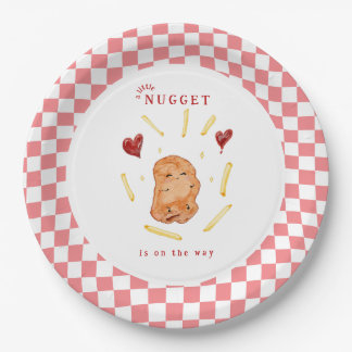 A Little Nugget on the Way Baby Shower Paper Plate