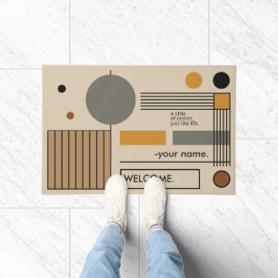 A Little Off-Centre, Stylish with name welcome Doormat