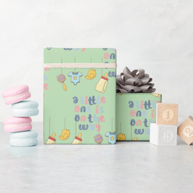 A Little One Is On The Way  Wrapping Paper (Baby Shower)