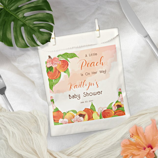 A Little Peach Is On Her Way Girl Baby Shower Favour Bag (Creator Uploaded)