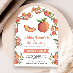 A Little Peach is on the way Arch Baby Shower Invitation