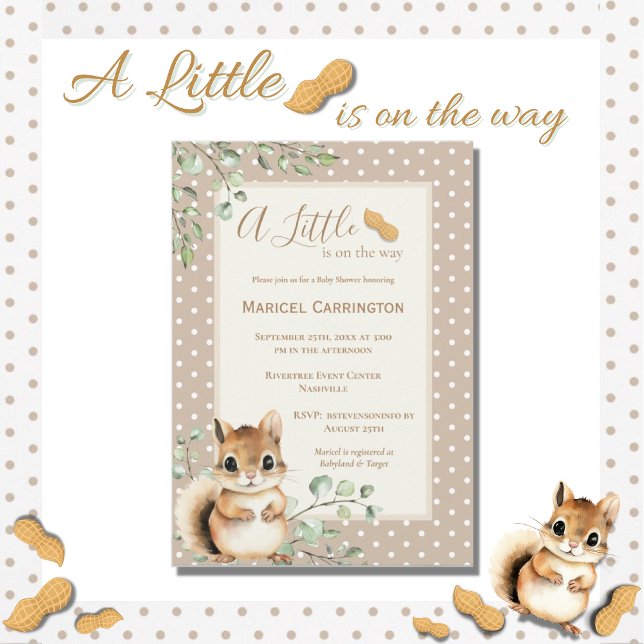 A Little Peanut Animal Neutral Baby Shower Invitation (Creator Uploaded)