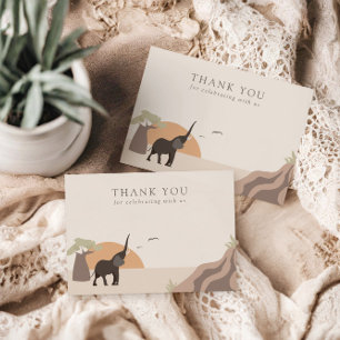 A Little Peanut   Boho Jungle Safari Thank You Card