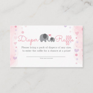 A Little Peanut Elephant Girl Shower Diaper Raffle Enclosure Card