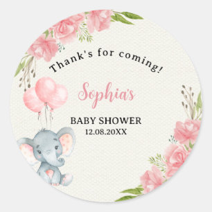 A Little Peanut is on the Way, baby shower Girl Classic Round Sticker