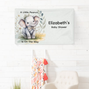 A Little Peanut Is On The Way Boy Baby Shower Banner