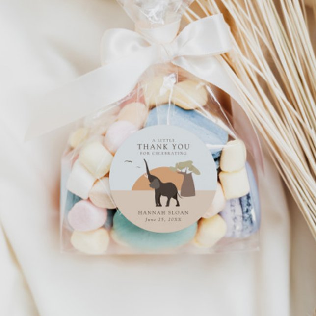 A Little Peanut | Safari Desert Baby Shower Boho Classic Round Sticker (Creator Uploaded)