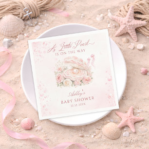 A Little Pearl Girl Baby Shower Napkin