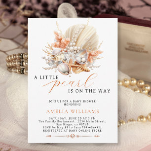 A Little Pearl Is On The Way Baby Shower Invitation