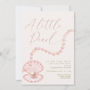 A little Pearl is on the way Baby Shower Invitation