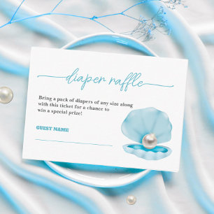 A little pearl is On the Way  Diaper Raffle Enclosure Card