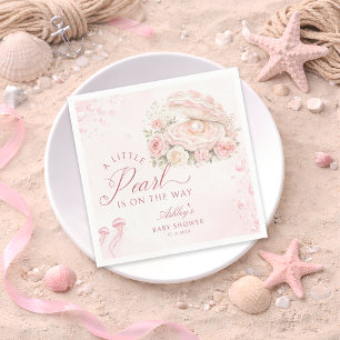 A Little Pearl Under The Sea Baby Shower Napkin