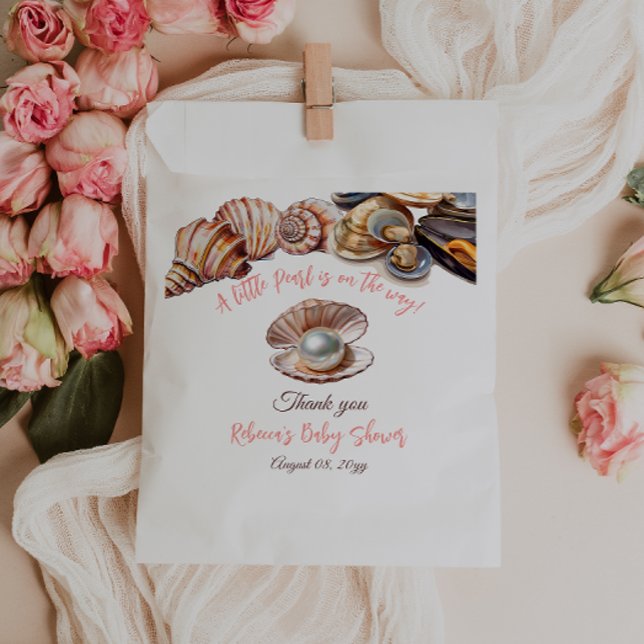 A Little Pearl Under the Sea Girl Baby Shower Favour Bag (Creator Uploaded)