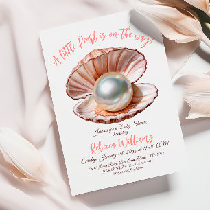 A Little Pearl Under the Sea Girl Baby Shower Invitation