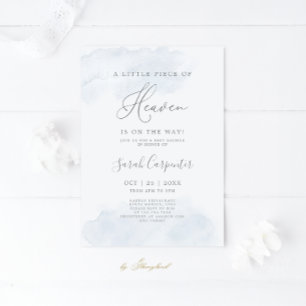 A Little Piece of Heaven Baby Shower Boy Invitation