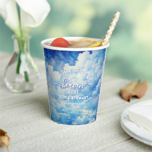 A little piece of heaven sent Baby Shower Paper Cups