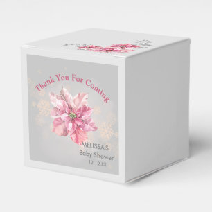 A Little Pink Snowflake Pink Poinsettia Favour Box