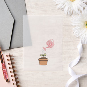 A Little Pink Sprout on the Way Vellum Overlay Invitations