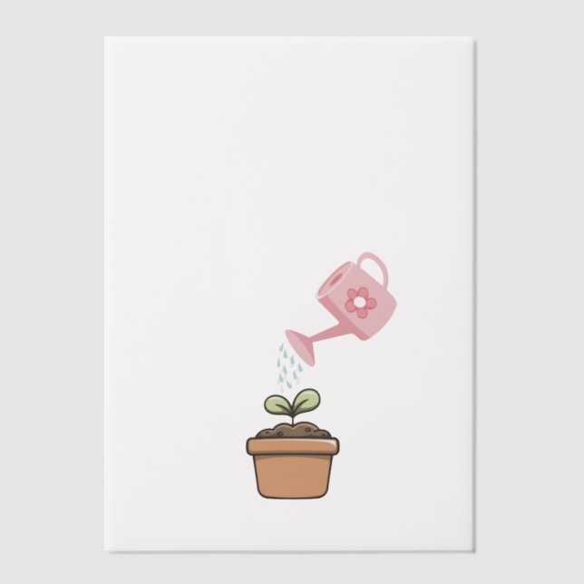 A Little Pink Sprout on the Way Vellum Overlay Vellum Invitations (Front)