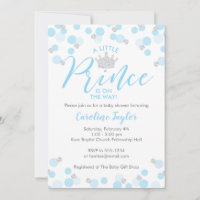 A Little Prince Baby Shower Blue Silver Glitter