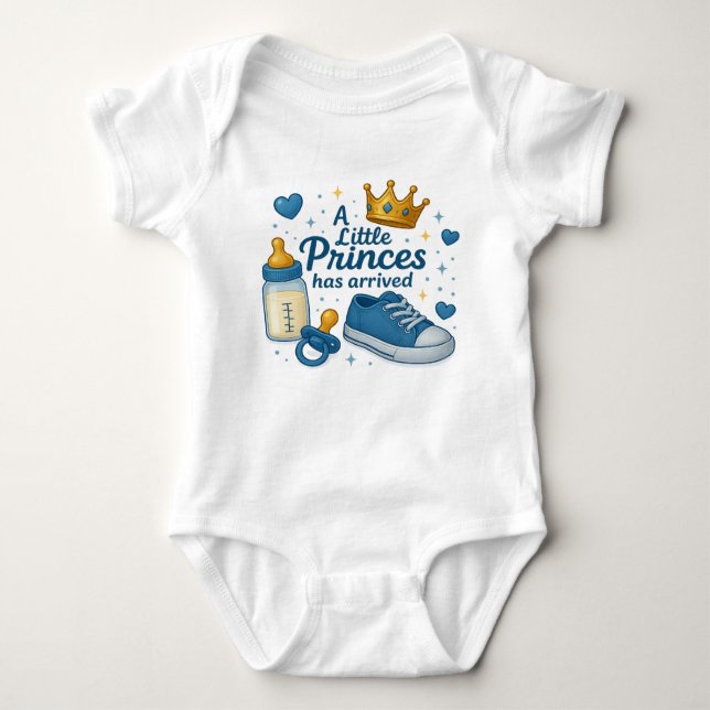 A Little Prince Has Arrived Baby Boy Celebrat Bodysuit (Front)