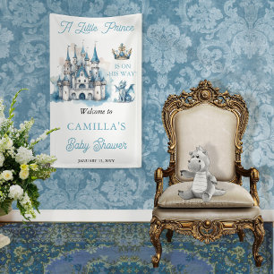 A Little Prince Is On His Way Boy Baby Shower Banner