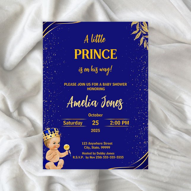 A Little Prince on his way Baby Shower Invitation (Creator Uploaded)