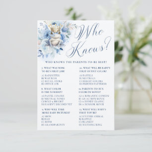 A Little Prince Royal Blue Shower Who Knows? Enclosure Card