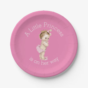 A Little Princess Baby Shower Pink Paper Plate
