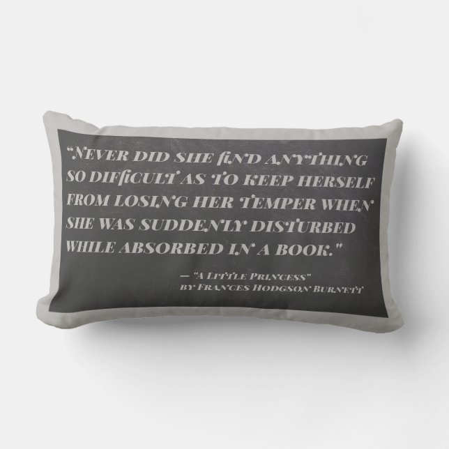A Little Princess Good Book Quote Lumbar Cushion (Front)