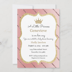 A Little Princess is on Her Way Invitation, Tiara  Invitation