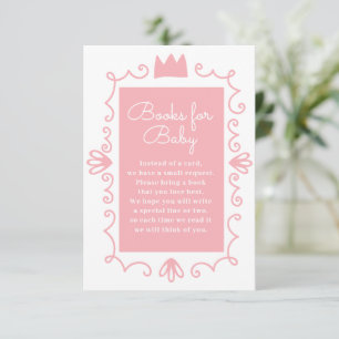 A Little Princess Modern Pink Girl Baby Shower Enclosure Card