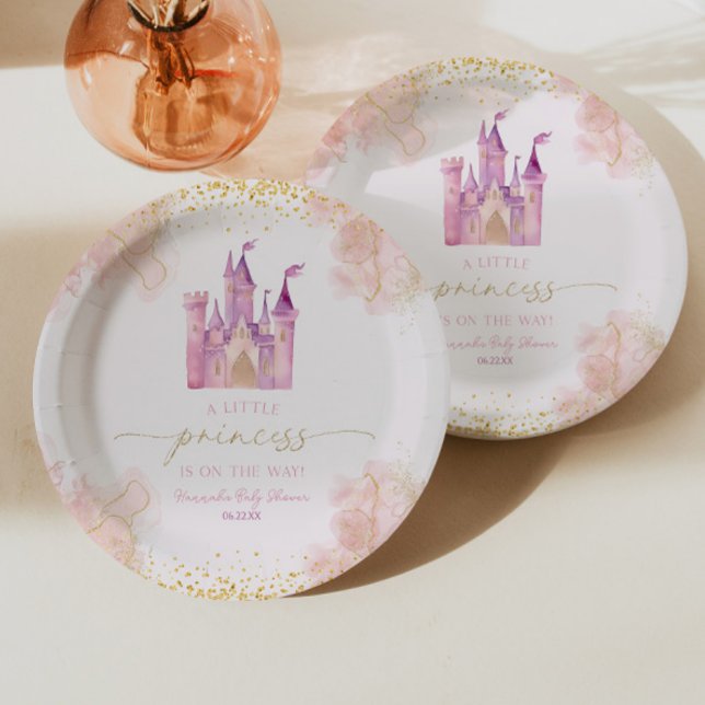 A Little Princess Royal Castle Baby Shower Paper Plate (Creator Uploaded)