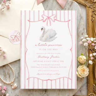 A Little Princess Swan Baby Shower Invitation