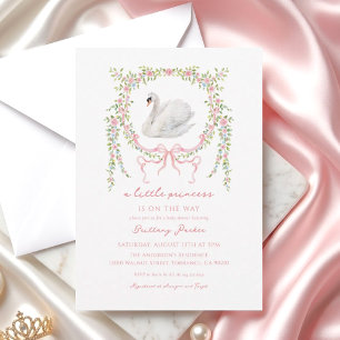 A Little Princess Swan Girl Baby Shower Invitation