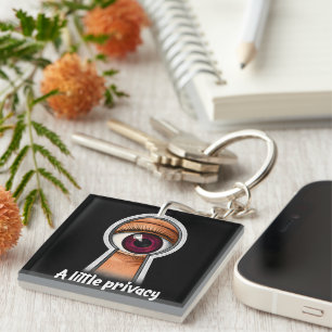 A Little Privacy Peeking Eye Keyhole Key Ring