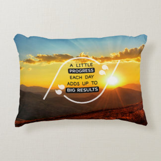 A Little Progress Each Day Adds Up To Big Results Decorative Cushion