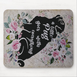 A Little Pug Goes With Everything, Funny Pug Gift Mouse Pad