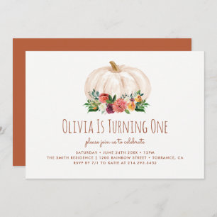 A Little Pumpkin 1st Birthday Invitation