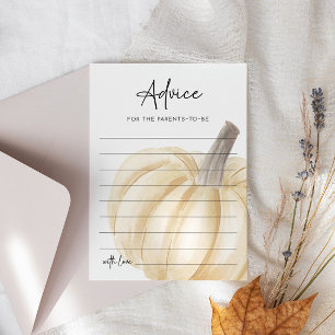 A Little Pumpkin Autumn Baby Shower Advice Card