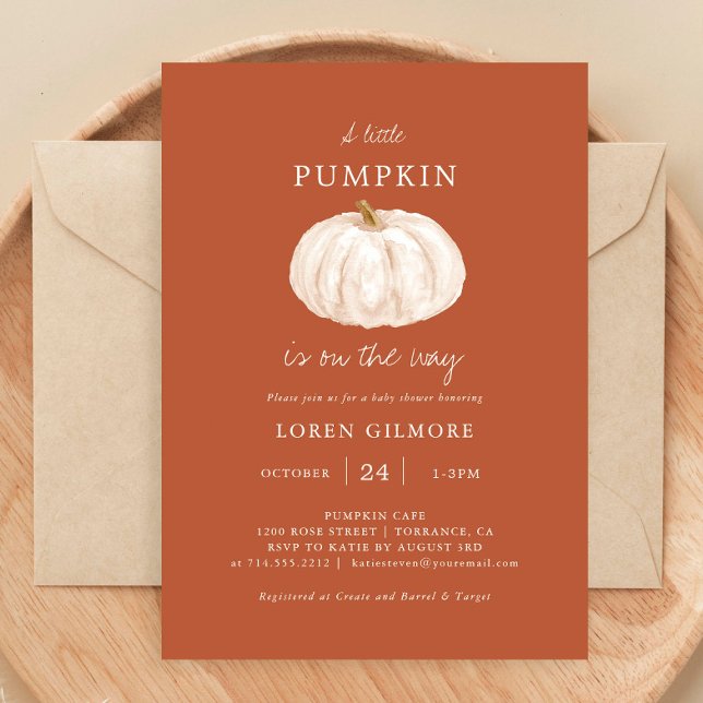 A Little Pumpkin Autumn Baby Shower Invitation (Creator Uploaded)