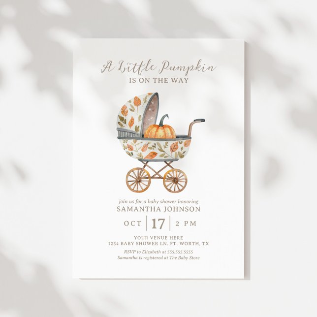 A Little Pumpkin Autumn Baby Shower Invitation (Creator Uploaded)