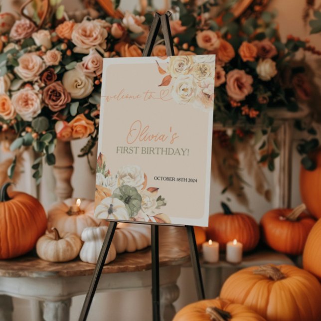 A Little Pumpkin Autumn Birthday Welcome Sign (Creator Uploaded)