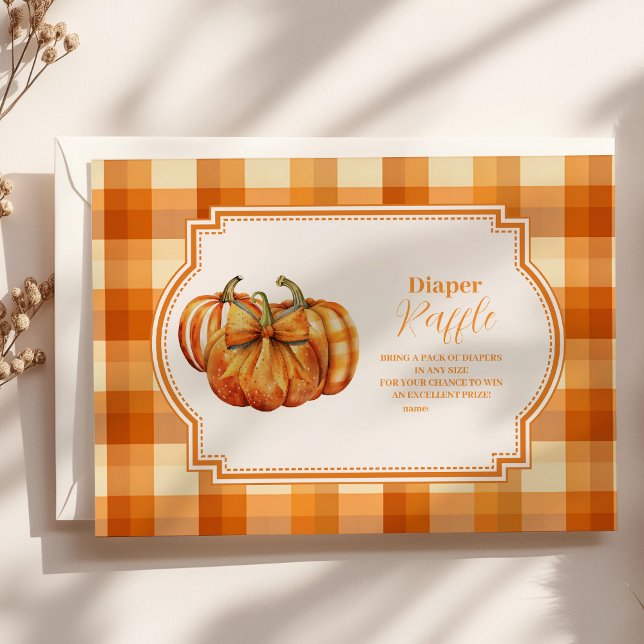 A Little Pumpkin Autumn Fall Baby  Diaper Raffle Enclosure Card (Creator Uploaded)