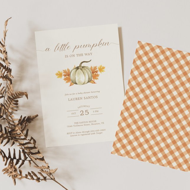 A Little Pumpkin – Autumn Fall Baby Shower |  Invi Invitation (Available for print and instant digital download!)