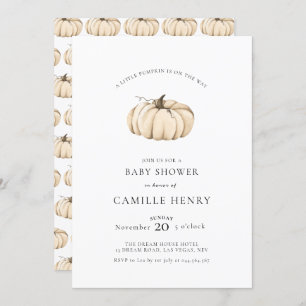 A Little Pumpkin Autumn Fall Baby Shower  Invitation