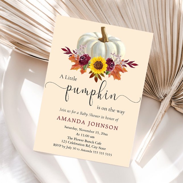 A Little Pumpkin Autumn Fall Baby Shower Invitation (Creator Uploaded)