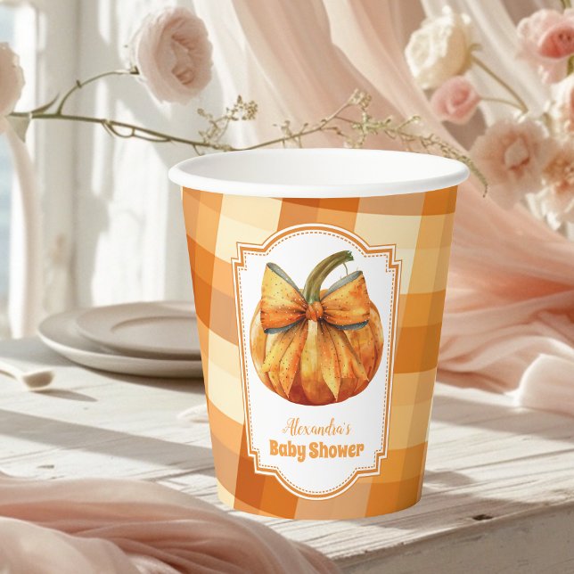 A Little Pumpkin Autumn Fall Baby Shower Paper Cups (Creator Uploaded)