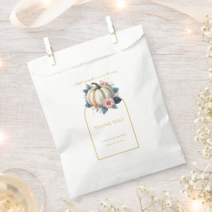A Little Pumpkin Autumn Fall Floral Baby Shower Favour Bag